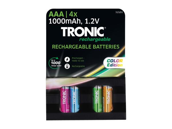 Tronic AAA NiMH Rechargeable Batteries - 4 Pack