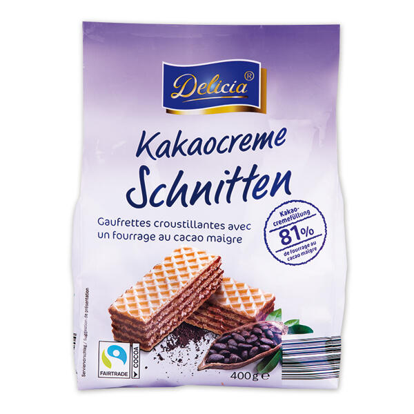 Mignon-/ Kakaocreme Schnitten