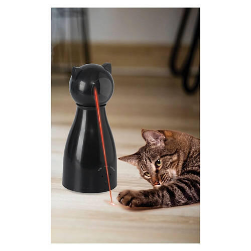 Cat Shaped Laser Light Toy - Black