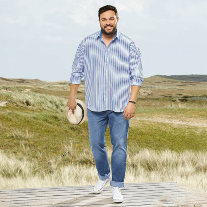 Maxi skjorte med striber