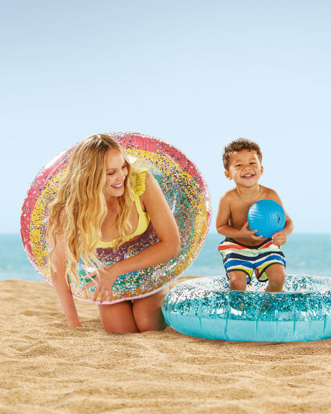 Blue Glitter Swim Ring