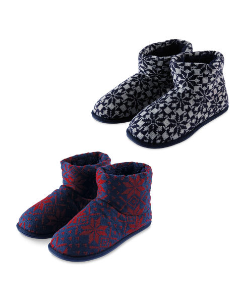 Avenue Mens Fairisle Boot Slippers