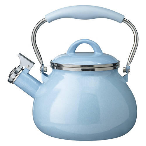 2.3 Qt. Porcelain Enamel Tea Kettle, Blue