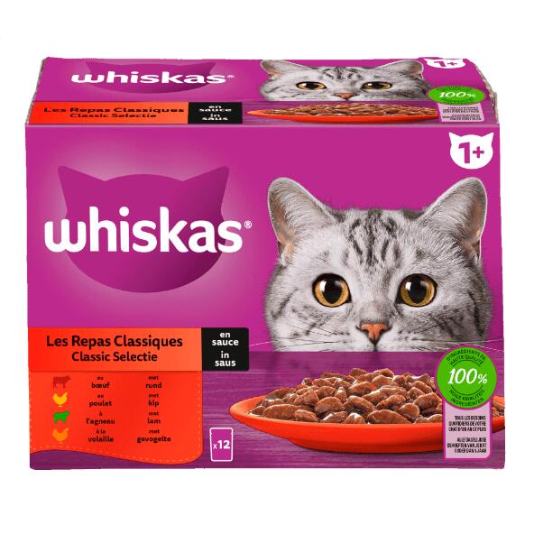WHISKAS(R) 				Aliment pour chats, 12 pcs
