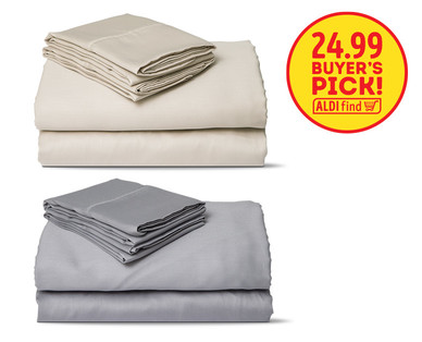 Huntington Home Queen or King 300 Thread Count 100% Cotton Sateen Sheet Set