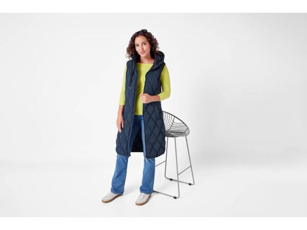 Ladies' longline padded gilet