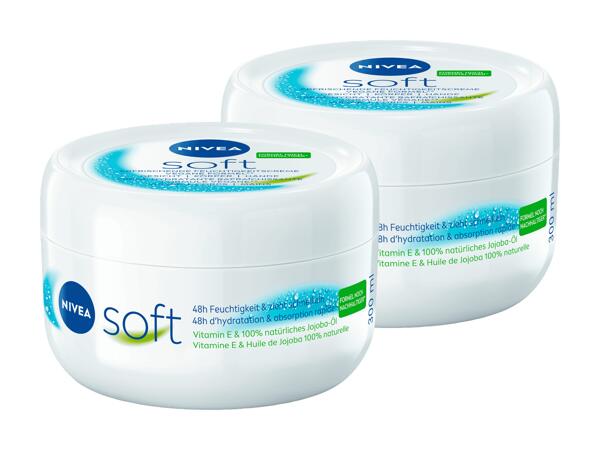 Crème hydratante Soft Nivea, pack de 2