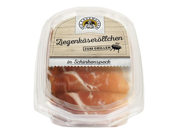 Die Käsemacher Ziegenkäseröllchen in Schinkenspeck