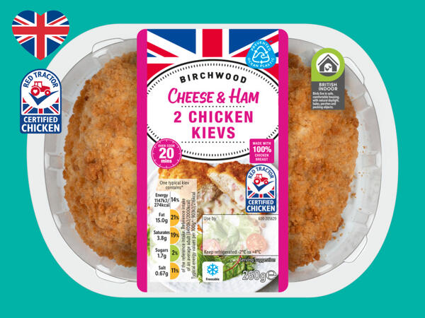 Birchwood 2 Cheese & Ham British Chicken Kievs
