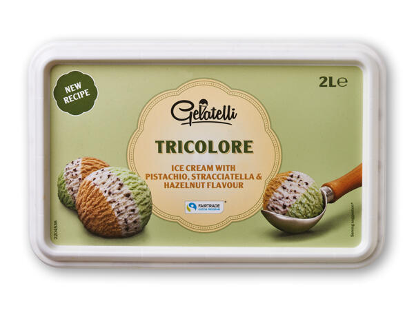 Trefarvet is eller vaniljeis
