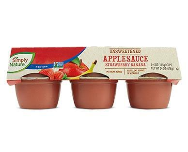 Simply Nature Unsweetened Cinnamon or Strawberry Banana Applesauce Cups