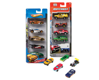 Hot Wheels or Matchbox 5-Car Gift Pack