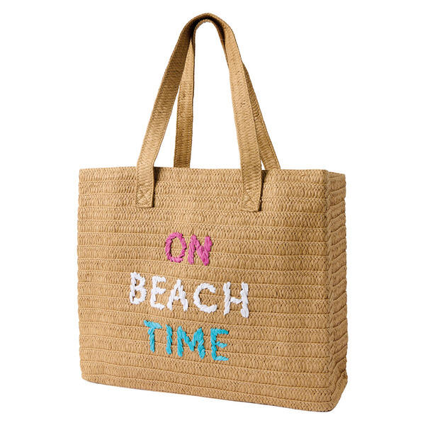 LS LIVE IN STYLE On Beach Time Novelty Straw Tote