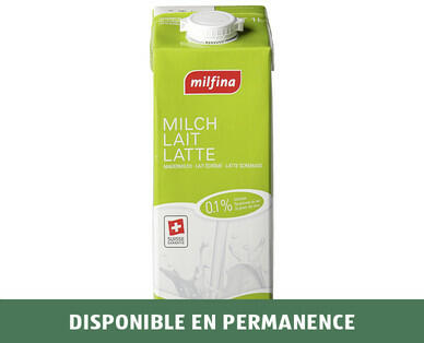 MILFINA 
 LAIT ÉCRÉMÉ UHT 0,1 % DE MAT. GRASSES