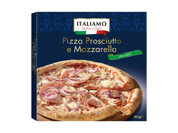 Pizza prosciutto e mozzarella
