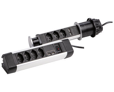 EASY HOME(R) TISCHSTECKDOSENLEISTE MIT USB-LADEFUNKTION