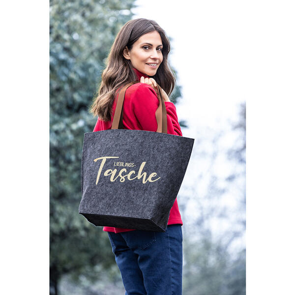Modische Tasche in Filzoptik