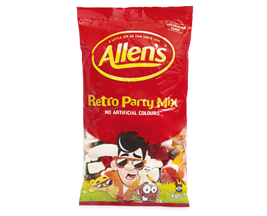 Allen's Party Mix, Jelly Beans or Retro Party Mix Bags 1kg