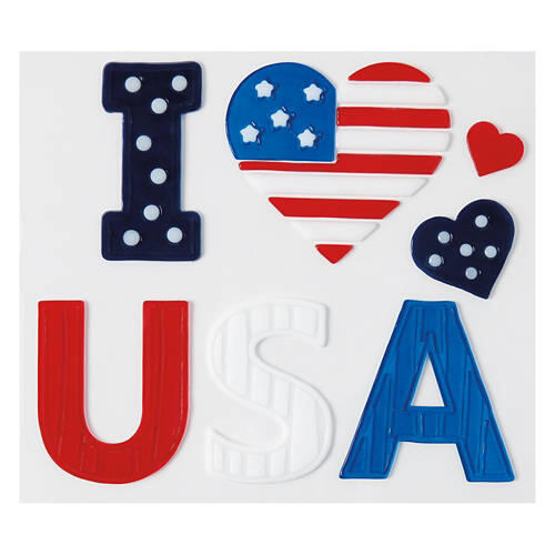 Americana Gel Clings - I LOVE USA