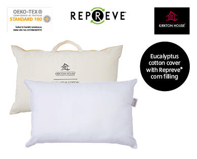 Eucalyptus Cotton Cover Pillow with Repreve(R) Corn Filling