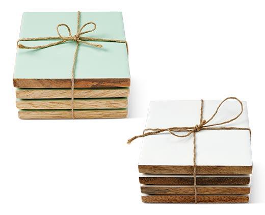 Crofton 4pk Enameled Wood Coasters