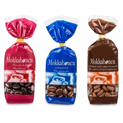 Mit Schokolade überzogene Kaffeebohnen