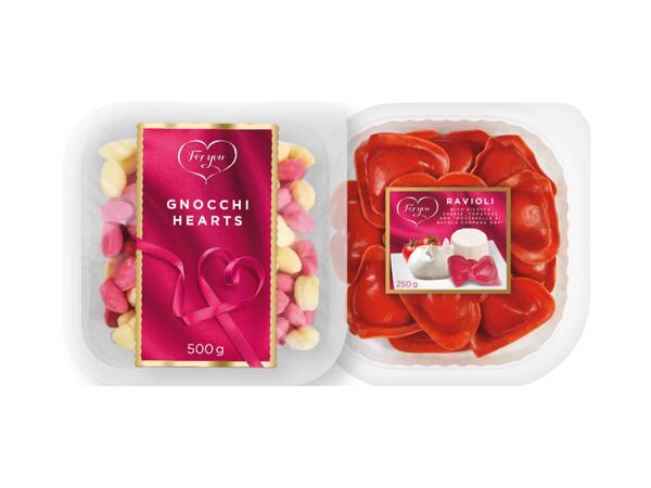 Hjärtformad ravioli/gnocchi