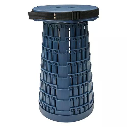 Adjustable Height Collapsible Camping Stool, Blue