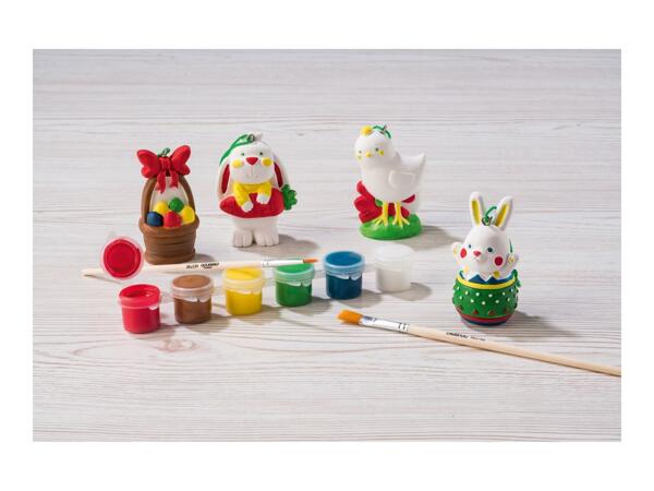 Crelando Paint Your Own Easter Decorations - 12 Piece Set - Easter Bunnies and Chick