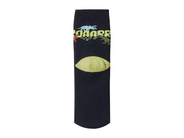 Lupilu Kids' Thermal Socks with Dinosaur Design - 5 Pairs
