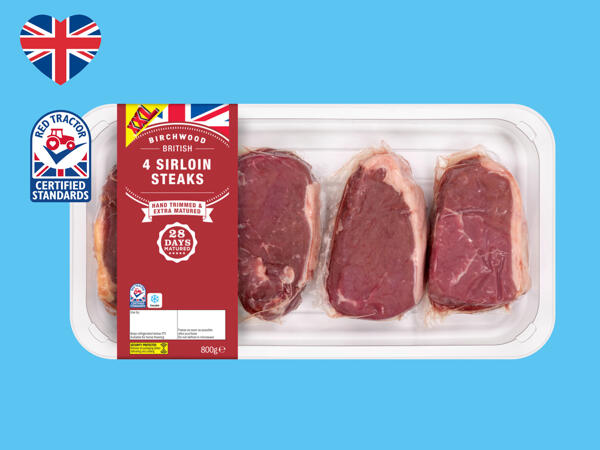 Birchwood 4 British Beef 28-Day Matured Sirloin Steaks
