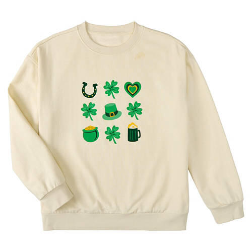 Ladies St. Patrick's Day Pullover - White, M