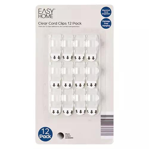 12 Pack Clear Cord Clips