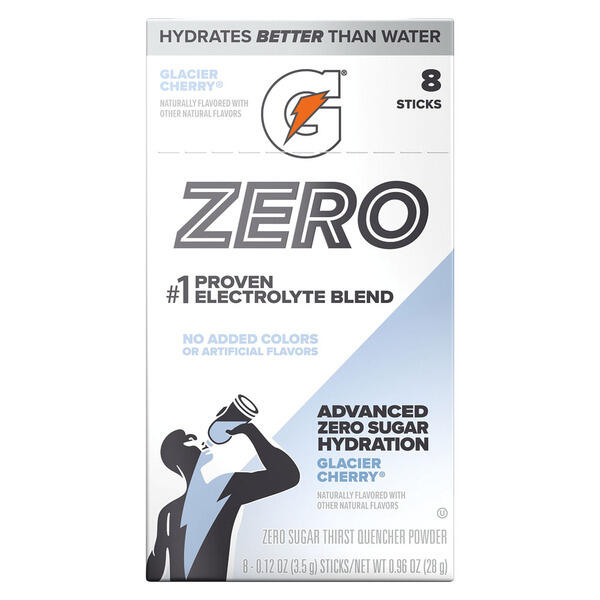 Gatorade G Zero Electrolyte Sticks, Glacier Cherry