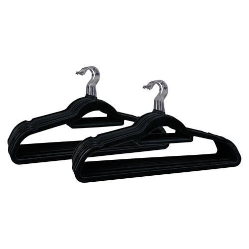 30 Pack Velvet Hangers, Black