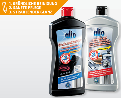 ALIO Glaskeramik-/Edelstahl- und Buntmetall-Reiniger 3 in 1