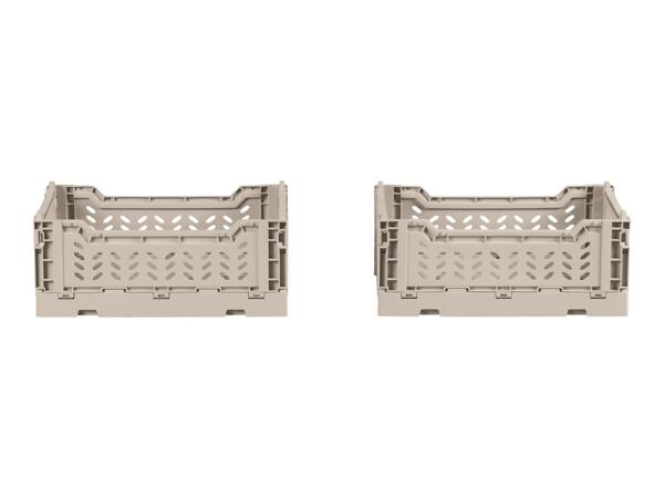 Livarno Home Collapsible Crate Set - 2 pack - Beige