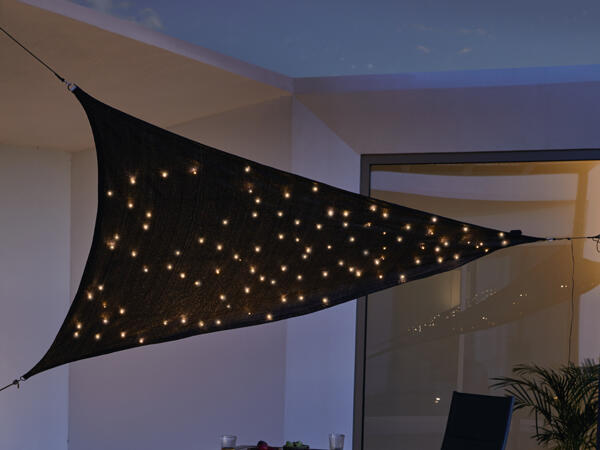 FLORABEST(R) Solsejl med LED-solcellebelysning