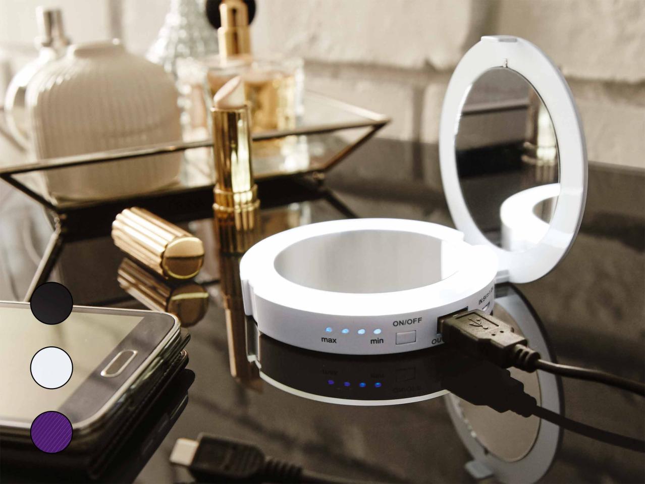 Batterie externe avec miroir de poche