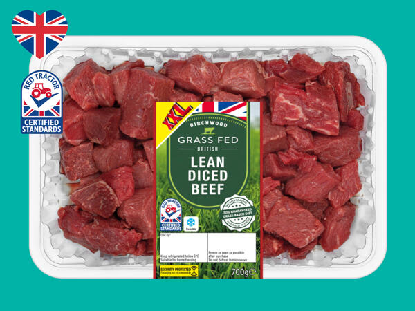 Birchwood Grass Fed Lean Diced British Beef
