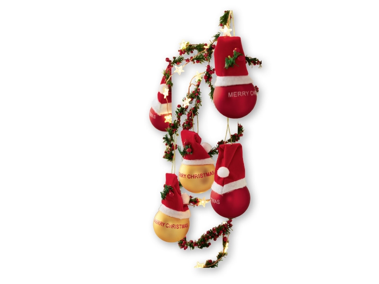 Melinera(R) Ø5cm Glass Christmas Baubles with Festive Text