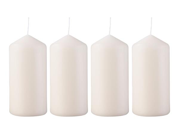 Livarno Home White Medium Pillar Candles - 4 Pack