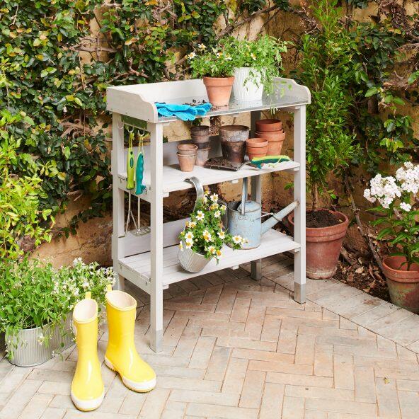 Houten plantentafel