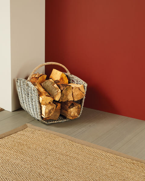 Easy Home Grey Log Basket
