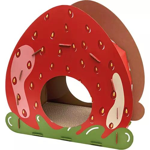 Strawberry Shaped Cat Scratch House