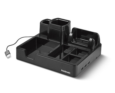Pembrook Desk Organizer and Phone Charging Stand