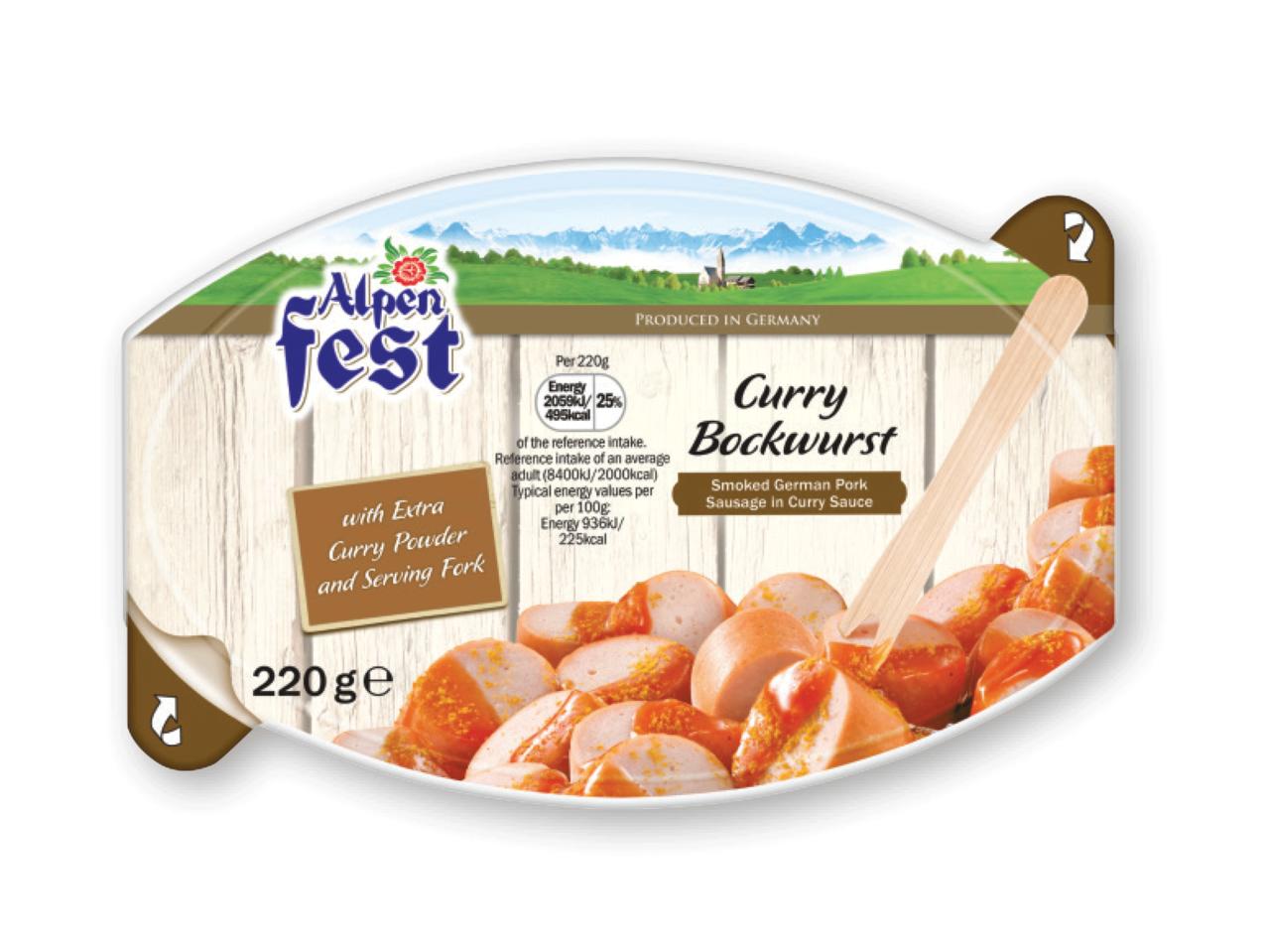 ALPENFEST Smoked German Pork Sausage in Curry Sauce