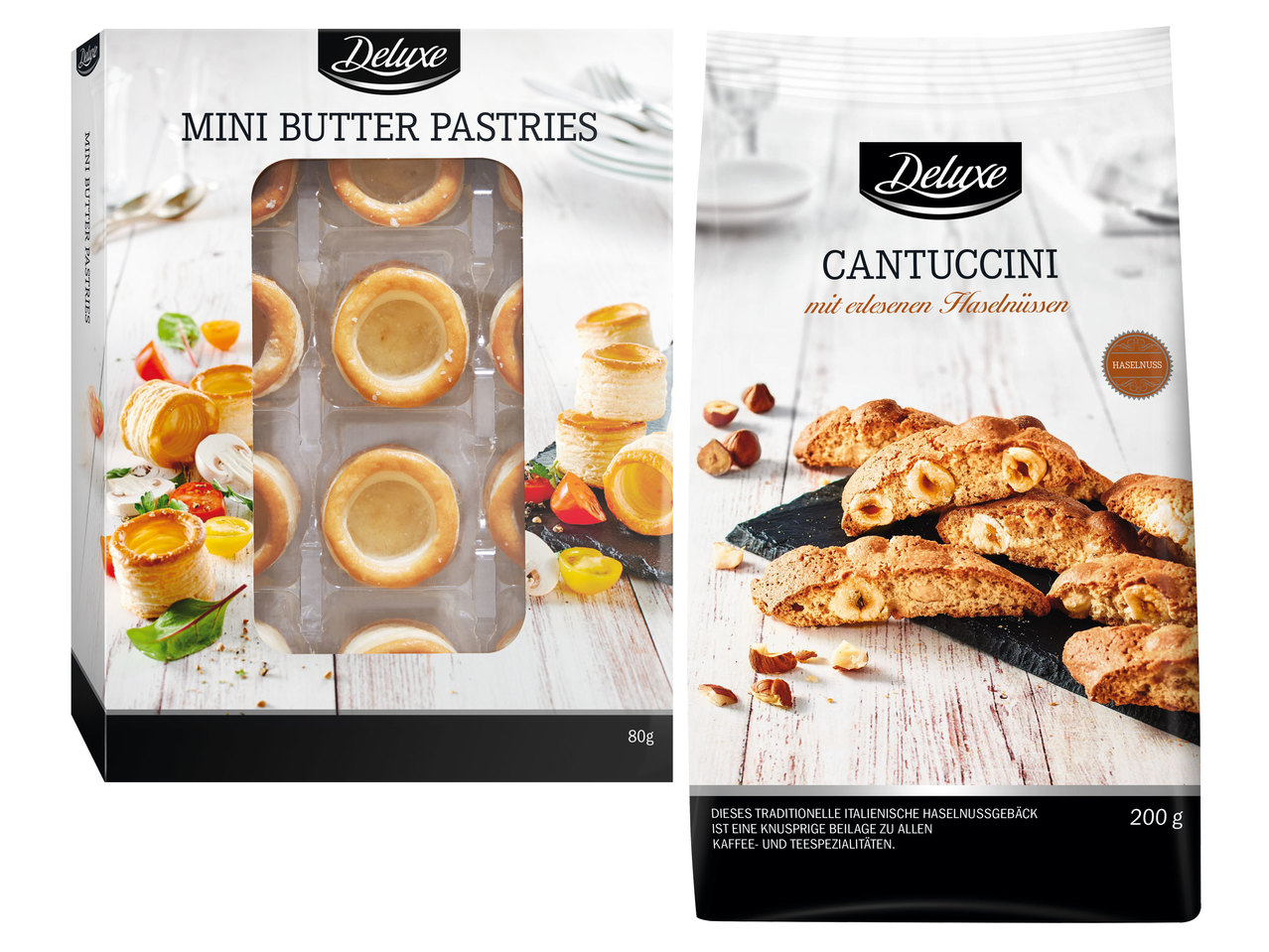 DELUXE Mini Blätterteig Körbchen oder Italienische Cantuccini