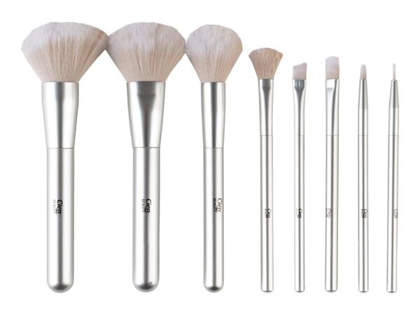 Cien Beauty Silver Makeup Brush Set - 9 Pieces
