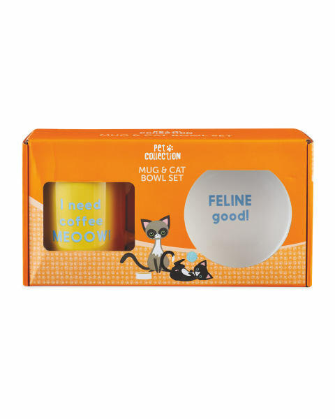 Ceramic Cat Bowl and Mug Gift Set